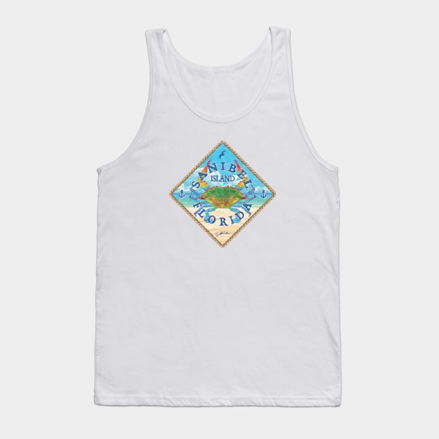 Sanibel Island, Florida, Blue Crab on Beach Tank Top by jcombs